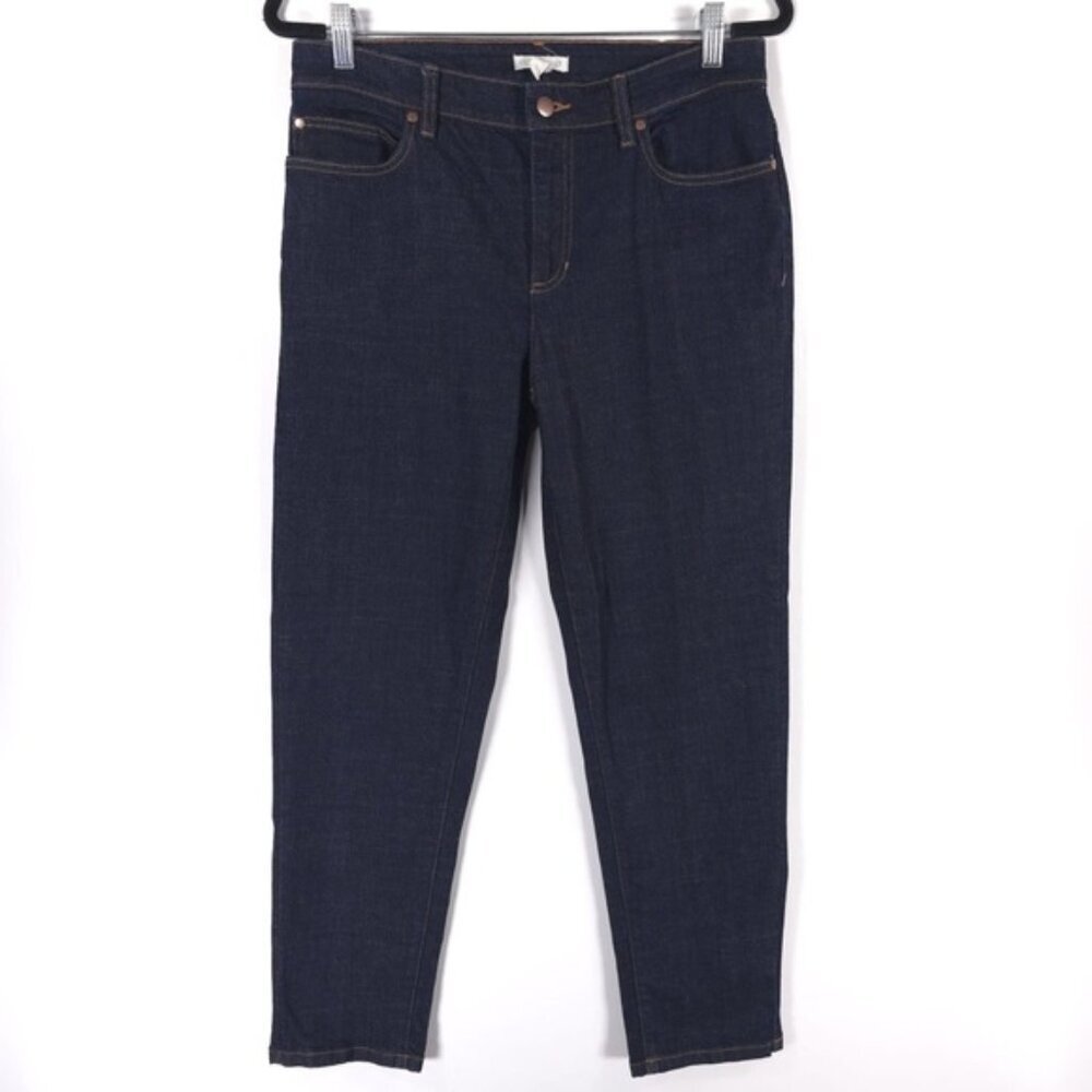 EILEEN FISHER ORGANIC‎ COTTON High Rise Straight Tapered Jeans F19BD Size 8